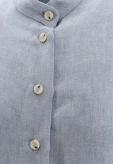 ALYSI Buttoned Short-Sleeved Top Light Blue 116927P6230CE_Light Blue_54417901