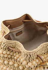 Jimmy Choo Bon Bon Beaded Raffia Bucket Bag Natural BONBONBCKTEWRICNATURALCAPPUCCINOGOLD_Naturalcappuccinogold_40005147