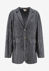 ALYSI Single-Breasted Wrinkled Blazer Gray 216809P6047LQ_Liquirizia_54417934