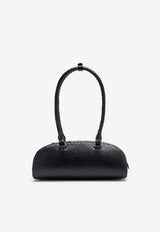 Diesel 1DR Dome Snakeskin Leather Shoulder Bag Black X10641P8958T8013_Black_44131754