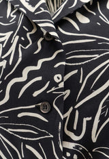 Aspesi Printed Midi Shirt Dress Black 2982L13769241_Stampa nera_54417986
