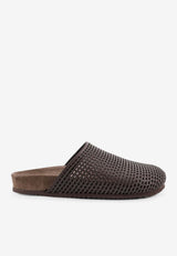 Brunello Cucinelli Crystal Mesh Flat Mules Brown MZSKG3155C8279_DARK BROWN BLACK_40000104
