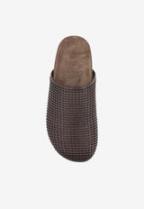 Brunello Cucinelli Crystal Mesh Flat Mules Brown MZSKG3155C8279_DARK BROWN BLACK_40000104