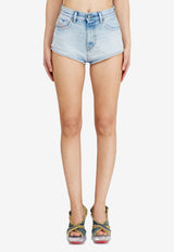 Diesel Bleached Denim Mini Shorts Blue A03557007DM01_Denim_44131664