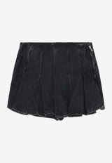 Diesel Pleated Denim Shorts Blue A20654068KE02_Black_44131700