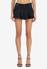 Diesel Pleated Denim Shorts Blue A20654068KE02_Black_44131700