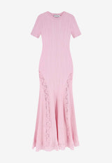 Self-Portrait Lace-Trimmed Midi Dress Pink SS26089MBPPINK_Pink_42176797