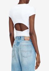 Diesel Oval D Logo Cropped T-shirt White A211970EJAI100_White_44131725