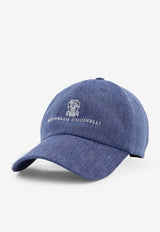 Brunello Cucinelli Logo Embroidered Baseball Cap Blue MZ4089850CRS21_DENIM PERLA_40000244