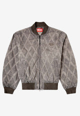 Diesel Argyle Quilted Bomber Jacket Gray A214190IQAX93R_Grey_44131703