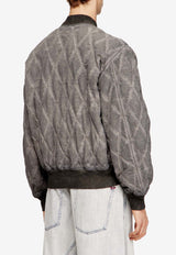 Diesel Argyle Quilted Bomber Jacket Gray A214190IQAX93R_Grey_44131703