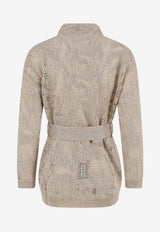 Brunello Cucinelli Belted Ribbed Cardigan Beige MDT771006C8925_Beige_40000237