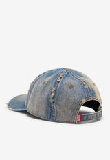 Diesel Distressed Denim Baseball Cap Blue A215410IHCB01_Blue_44131683