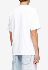 Diesel Logo-Embroidered Crewneck T-shirt White A215620PLAT100_White_44131741