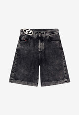Diesel Logo-Plaque Bermuda Shorts Black A217190ADCE02_Black_44131748