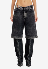 Diesel Logo-Plaque Bermuda Shorts Black A217190ADCE02_Black_44131748