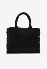 PINKO Medium Beach Fringed Shopper Tote Bag Black 106673A3A4Z99_318eed48-7ad4-41c9-b5ed-9a56a32aef1a