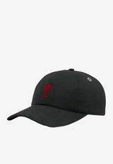AMI PARIS Ami De Coeur Embroidered Cap Black BFUCP006AW0041_001