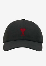 AMI PARIS Ami De Coeur Embroidered Cap Black BFUCP006AW0041_001