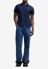 AMI PARIS Ami De Coeur Polo T-shirt Blue BFUPL001760_430