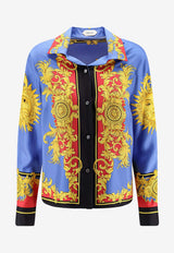 Versace Sun Print Long-Sleeved Silk Shirt Multicolor 10242311A179565UG70_BluGold_57986553