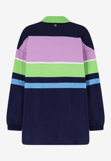 Versace Striped Long-Sleeved Polo T-shirt Multicolor 10250881A178906PD40_BrightPink_57986457
