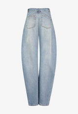 Alaïa Curved-Leg Faded Jeans Blue AA9P1215D026CA56_FADEDBLUE_48013819