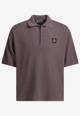 Stone Island Half-Zip Logo Polo T-shirt Purple 5100021S01B9V008F_cfdcfbe5-dedb-49f1-af7f-d737744d1cae