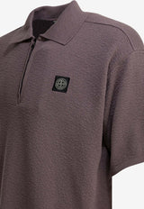 Stone Island Half-Zip Logo Polo T-shirt Purple 5100021S01B9V008F_cfdcfbe5-dedb-49f1-af7f-d737744d1cae