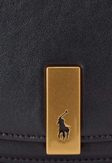 Ralph Lauren Mini Polo ID Saddle Leather Crossbody Black 428891391001_001