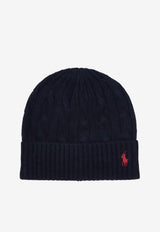 Ralph Lauren Cable Knit Wool Beanie Navy 455981442008
