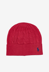Ralph Lauren Cable Knit Wool Beanie Red 455981442009_600