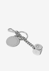 Stella McCartney Dice Charm Logo Keychain Silver 7V0138WP0600_8101