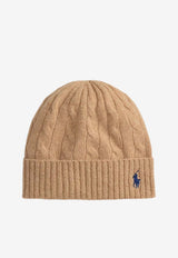 Ralph Lauren Cable Knit Wool Beanie Hat Camel 455981442004_260