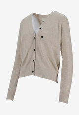 Isabel Marant Carline V-neck Wool-Blend Cardigan Ecru CA0100FBB1L05I_23EC