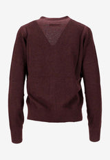 Isabel Marant Carline V-neck Wool-Blend Cardigan Burgundy CA0100FBB1L05I_80BY