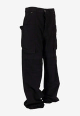 Rick Owens DRKSHDW Stefan Wide-Leg Brushed Cargo Jeans Black DU02E7368CL_09