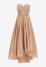 PINKO Dattero Asymmetrical Strapless Dress Pink 106254A327Q35_Pink_44130278