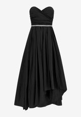 PINKO Dattero Asymmetrical Strapless Dress Black 106254A327Z99_Black_44130350
