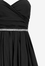 PINKO Dattero Asymmetrical Strapless Dress Black 106254A327Z99_Black_44130350