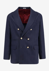 Brunello Cucinelli Double-Breasted Buttoned Blazer Blue MR4787BPDGC1021_Blue_40000081