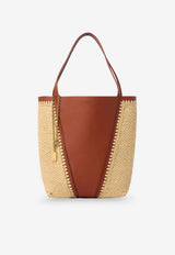 Chloé Spin Raffia and Leather Tote Bag Brown CH26US811R6026M_ClayBrown_41114644
