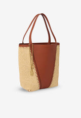 Chloé Spin Raffia and Leather Tote Bag Brown CH26US811R6026M_ClayBrown_41114644