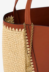 Chloé Spin Raffia and Leather Tote Bag Brown CH26US811R6026M_ClayBrown_41114644