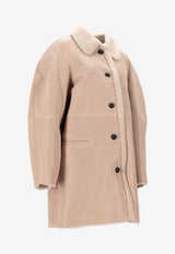Isabel Marant Berthie Paneled Leather Coat Beige MA0452FAC3A03I_23EC