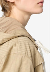 Miu Miu Embroidered Logo Hooded Jacket Beige ML1459SOOO19CU_F0065