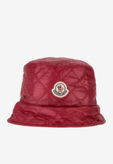 Moncler Logo Patch Diamond Quilt Bucket Hat Red K20933B00027788RA_46C