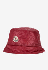Moncler Logo Patch Diamond Quilt Bucket Hat Red K20933B00027788RA_46C