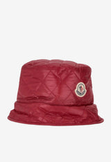 Moncler Logo Patch Diamond Quilt Bucket Hat Red K20933B00027788RA_46C