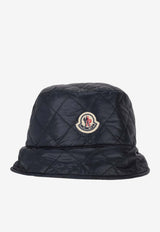 Moncler Logo Patch Diamond Quilt Bucket Hat Navy K20933B00027788RA_778